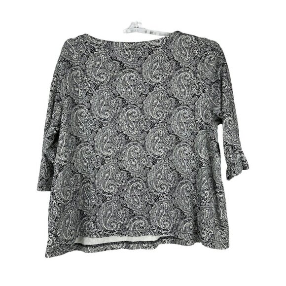 Croft & Barrow Women's Paisley Design 3/4 Sleeved Blouse Size 1X - Picture 4 of 5